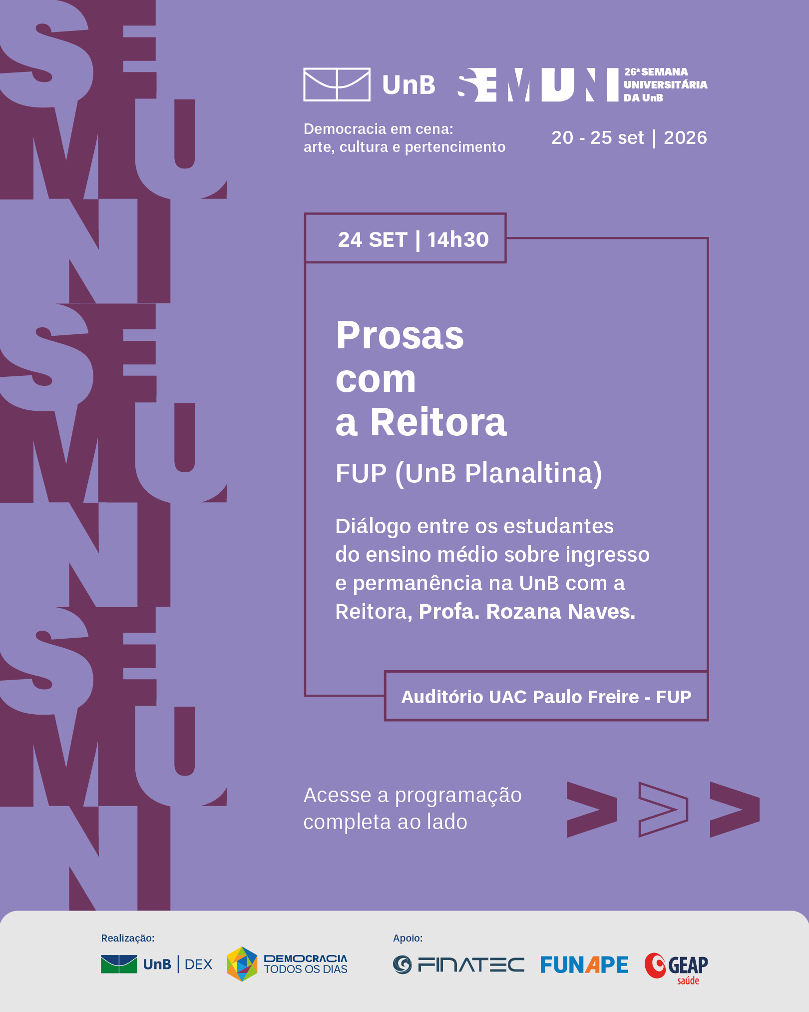 Prosas com a Reitora - FUP Planaltina